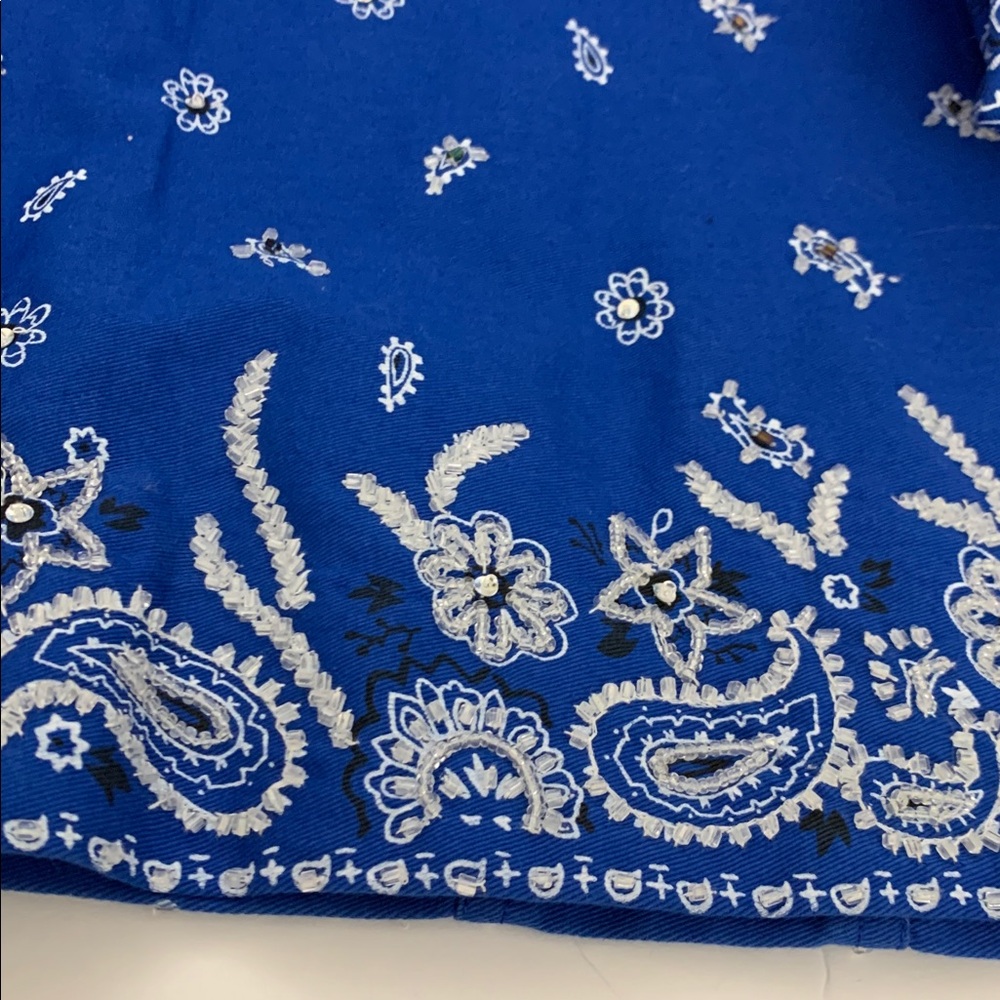 The Quacker Factory Size Small QVC Blue Jacket w/Designs & Rhinestones - Picture 10 of 12